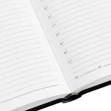 Ежедневник недатированный черный,А5,143х210мм,176л,ATTACHE Каньон