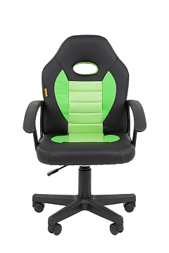Кресло Chairman Kids 111 Россия экокожа черный/зеленый