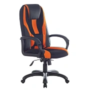 Кресло компьютерное BRABIX PREMIUM 'Rapid GM-102', экокожа/ткань, черно/оранжевое, 532420, GM-102_532420