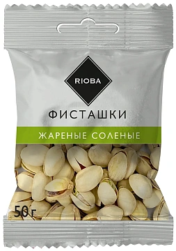 Фисташки Rioba жареные с солью, 50г