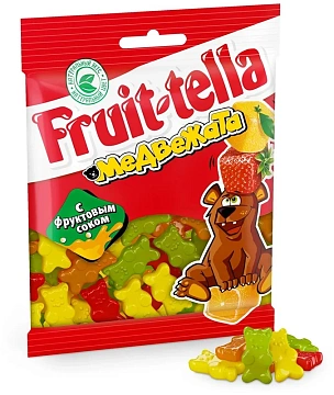 Мармелад жевательный Fruittella Медвежата с фруктовым соком, 70г