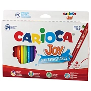 Фломастеры CARIOCA (Италия) 'Joy', 24 цвета, суперсмываемые, вентилируемый колпачок, картонная короб