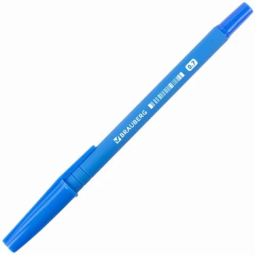 Ручка шариковая BRAUBERG 'Capital blue', СИНЯЯ, корпус soft-touch голубой, узел 0,7 мм, линия письма 0,35 мм, 142493