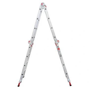 Лестница-трансформер алюминиевая 4х4 ступени, высота 4,5 м (4 секции по 1,2 м) до 150 кг, вес 16,5 к