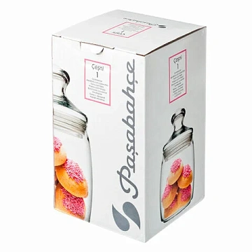 Банка для сыпучих продуктов, с крышкой, 920 мл, стекло, PASABAHCE 'ЧЕШНИ', фирменная подарочная упак