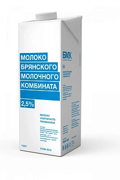 Молоко Брянский молочный комбинат ультрапастеризованное 2.5%, 975мл
