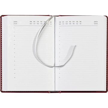 Ежедневник недатированный бордо, А6,100x150, 320стр, Agenda