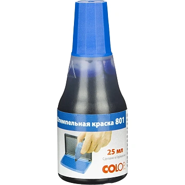 Краска штемпельная 801/1 вод-глиц.осн,син,25мл(ан-г 7011)Colop пр-во Герман