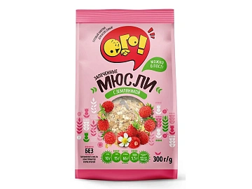 Мюсли Ого! запеченные, земляника, 300г