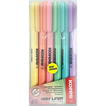 Набор текстовыделителей KORESHIGHLINER PASTEL6ц 1-4ммскош нак36246