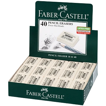 Ластик Faber-Castell 'Latex-Free', прямоугольный, синтетический каучук, 37*25*7мм