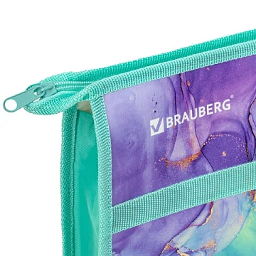 Папка для рисунков и чертежей с ручками BRAUBERG А3, пластик, молния сверху, 'Мрамор', 271435