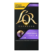 Кофе в алюминиевых капсулах L'OR Espresso Lungo Profondo для кофемашин Nespresso, 10 порций, ФРАНЦИЯ
