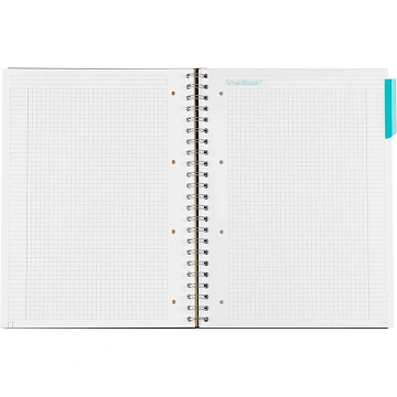 Бизнес-тетрадь SMARTBOOK А4 120л. клетка,спир,микроп,разд,карм,сер-бирюз