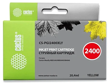 Картридж струйный Cactus CS-PGI2400XLY желтый