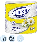 Бумага туалетная Luscan Comfort 2сл бел с жел тисн ромаш 100%цел 21,9м4р/уп