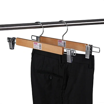 Вешалка-плечики WW_Attache TS2010/LH040 анис,плоск,юб/бр,клипс,р400 мм нат