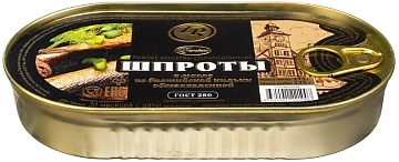 Шпроты в масле Золотистая рыбка ГОСТ, 175г