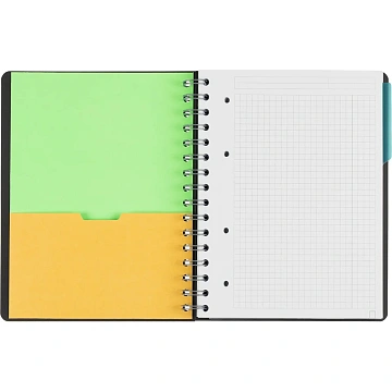 Бизнес-тетрадь SMARTBOOK А5 120л. клетка,спир,микроп,разд,карм,сер-бирюз