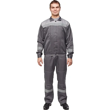 Костюм лет муж (куртка, пк) л22 т.сер./св.сер 128-132/182-188