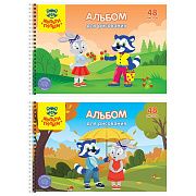 Альбом для рисования 48л., А4, на гребне Мульти-Пульти 'Приключения Енота', с раскраской
