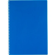 Бизнес-тетрадь А4 96л. Attache Economy, гребень,пласт.обл,синий, клетка