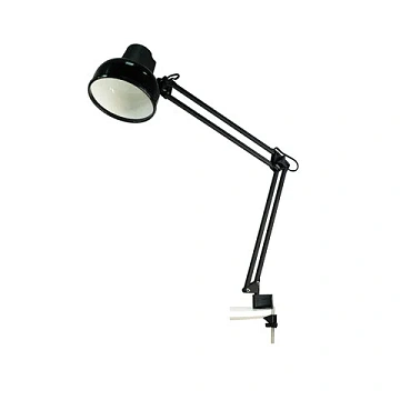 Настольная лампа светильник Бета на струбцине, цоколь Е27, чёрный