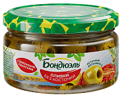Оливки Бондюэль с вялеными томатами без косточки, 250мл