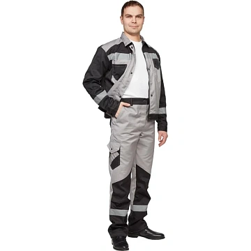 Костюм летний муж л21-КБР сер/чер(р.64-66) 170-176 (серия Л)