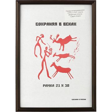 Рамка пластиковая 21x30 (A4) Кофе, с пластиком