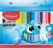 Фломастеры Maped COLOR'PEPS OCEAN,супер-смываемые,18цв/наб,845721