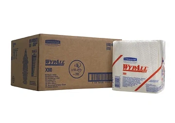 Протирочные салфетки Kimberly-Clark WypAll Х80, 50шт, 31,8х30,5см, белые, 8388