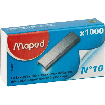 Скобы для степлера №10, 1000 штук, MAPED (Франция), до 20 листов, 324105