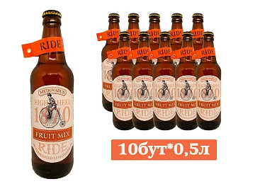 Напиток Ride ферментированный фруктовый микс газированный, 500мл