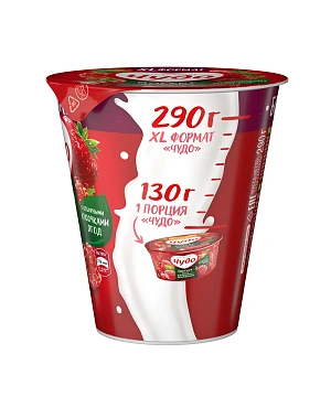 Йогурт Чудо Клубника-земляника 2%, 290г