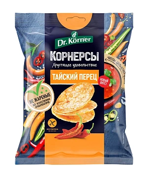 Чипсы кукурузно-рисовые Dr. Korner Тайский перец, 50г