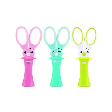 Ножницы Deli Magic Rabbit детские 137мм ТПЭ сталь ассорти блистер
