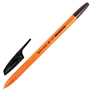 Ручка шариковая BRAUBERG 'X-333 Orange', ЧЕРНАЯ, корпус оранжевый, узел 0,7 мм, линия письма 0,35 мм, 142410