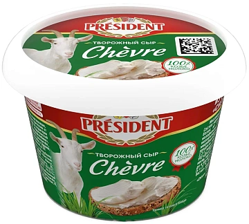 Сыр творожный President Козий Chevre 65%, 140г