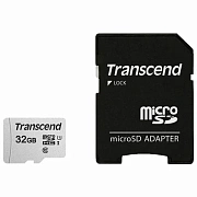 Карта памяти microSDHC 32 GB TRANSCEND UHS-I U3, 95 Мб/сек (class 10), адаптер, TS32GUSD300S-A