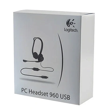 Наушники с микрофоном (гарнитура) LOGITECH PC 960, проводная, компьютерная, 2,4 м, стерео, USB, черная