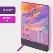 Блокнот А5 (143x210 мм), BRAUBERG VISTA 'Color clouds', под кожу, гибкий, 80 л., 112068