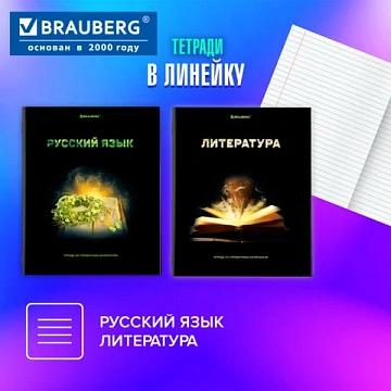 Тетради предметные, КОМПЛЕКТ 12 ПРЕДМЕТОВ, 48 л., глянцевый УФ-лак, BRAUBERG, 'SHADE', 404324