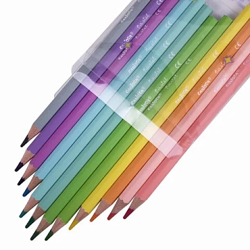 Карандаши цветные пастельные CARIOCA 'Pastel', 12 цветов, ПВХ-чехол, шестигранные, грифель 3,3 мм, н