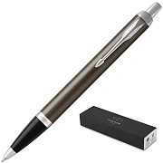 Ручка шариковая PARKER 'IM Core Dark Espresso CT', корпус кофейный лак, хромированные детали, синяя