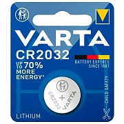 Батарейка литиевая VARTA ELECTRONICS CR2032 'таблетка, дисковая, кнопочная' 1 шт., блистер, 6032101401