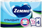 Полотенце бумажное ZEMMA/ZEWA 2-слойное, спайка 4 шт. х 14 м, белое, 1440991