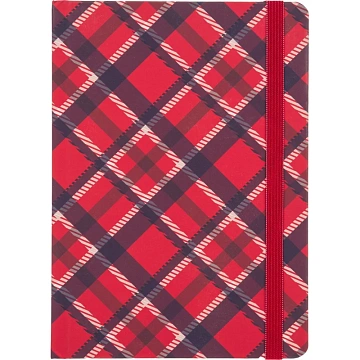 Ежедневник недатированный 7БЦ,А5,128л,резин,софт-тач,Attache Tartan,крас
