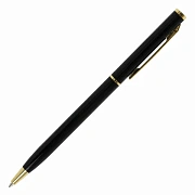 Ручка подарочная шариковая BRAUBERG 'Slim Black', корпус черный, узел 1 мм, линия письма 0,7 мм, синяя, 141402