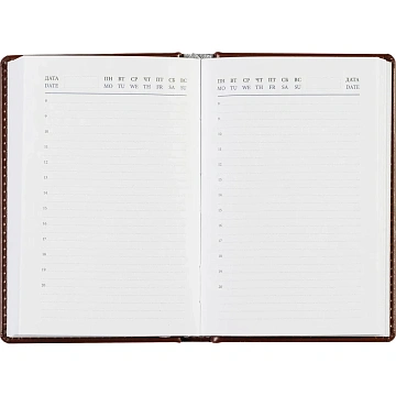 Ежедневник недатированный коричневый,А6,100x150, 320стр,Agenda